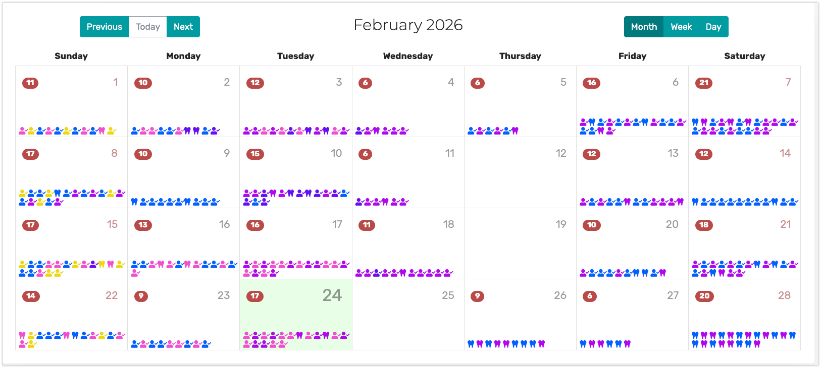 Daily Booked Appointments