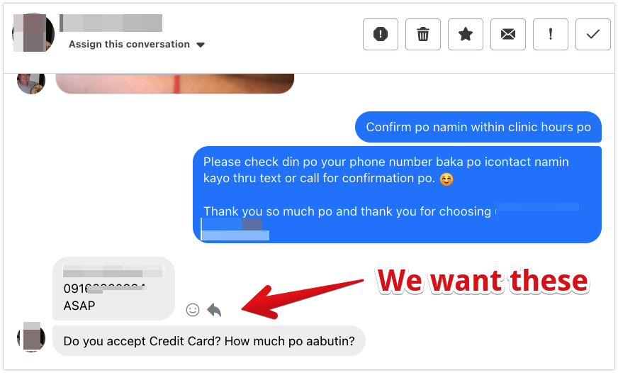 Patient messaging ASAP — ready to book immediately