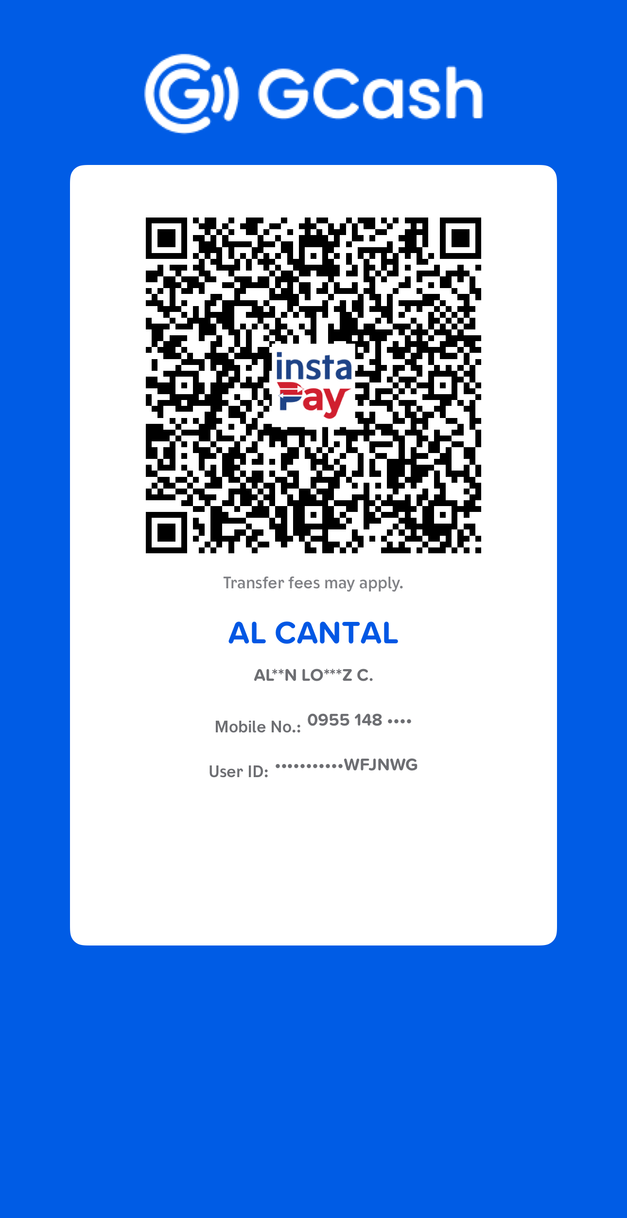 GCash InstaPay QR Code — Al Cantal